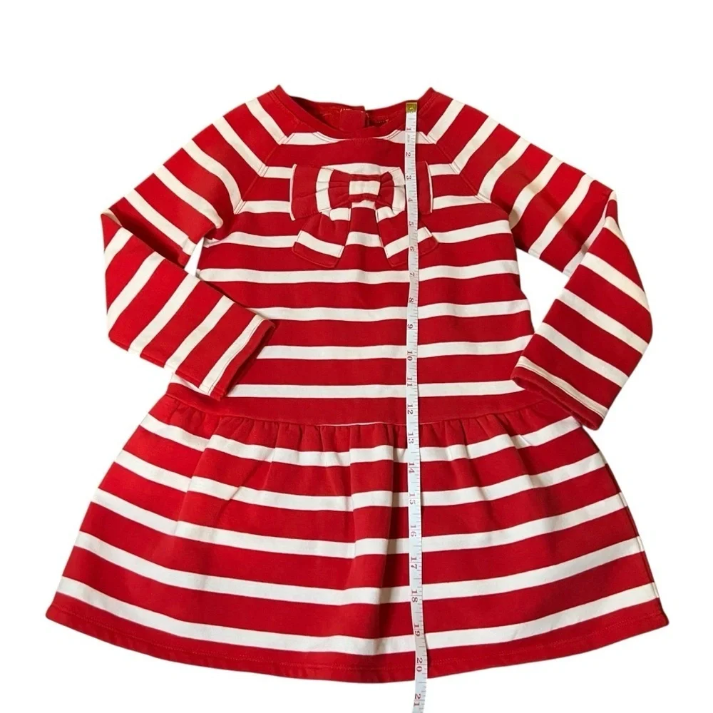 Gymboree | Kids Holiday Holly Berry Red Candy Cane Striped Fleece Dress -Size 3T